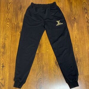 🌹 Louis Vuitton 🌹 Black Joggers w/ Gold LV Embroidery 100% Cotton
